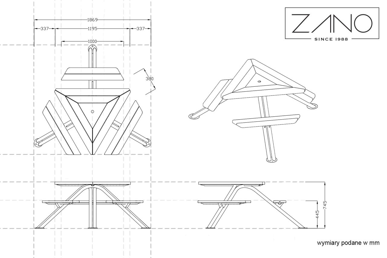 Table de pique nique Mars | ZANO Mobilier urbain